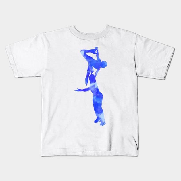 Figure skating pair lift Kids T-Shirt by Becky-Marie